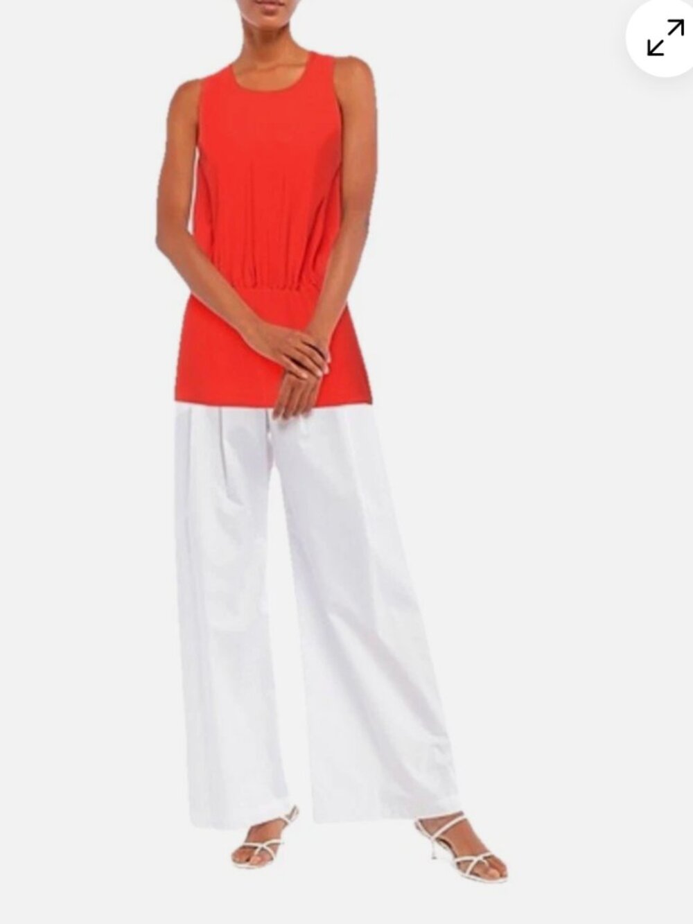 Aspesi Silk Blouson Tank Top Coral Orange $420 Made in Italy NWT Size 42 US 2